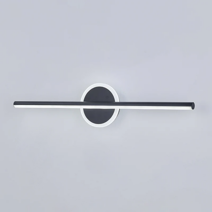 Moderne schwarze LED-Wandleuchte, minimalistisches Design, energiesparend, für Innenräume.