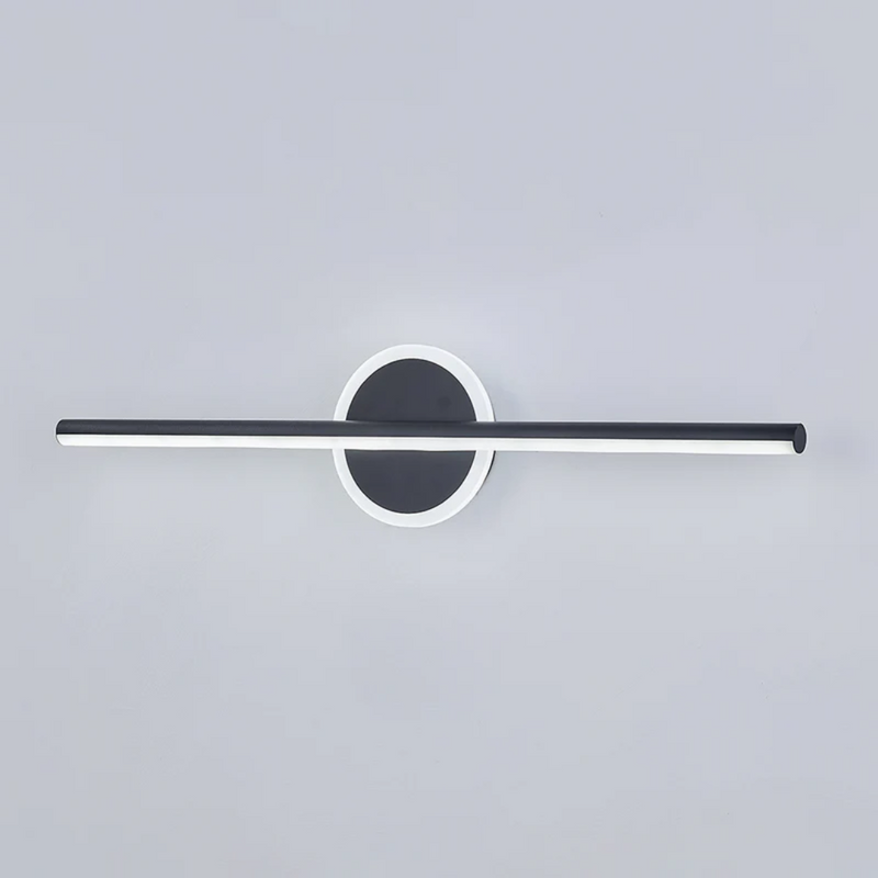 Moderne schwarze LED-Wandleuchte, minimalistisches Design, energiesparend, für Innenräume.