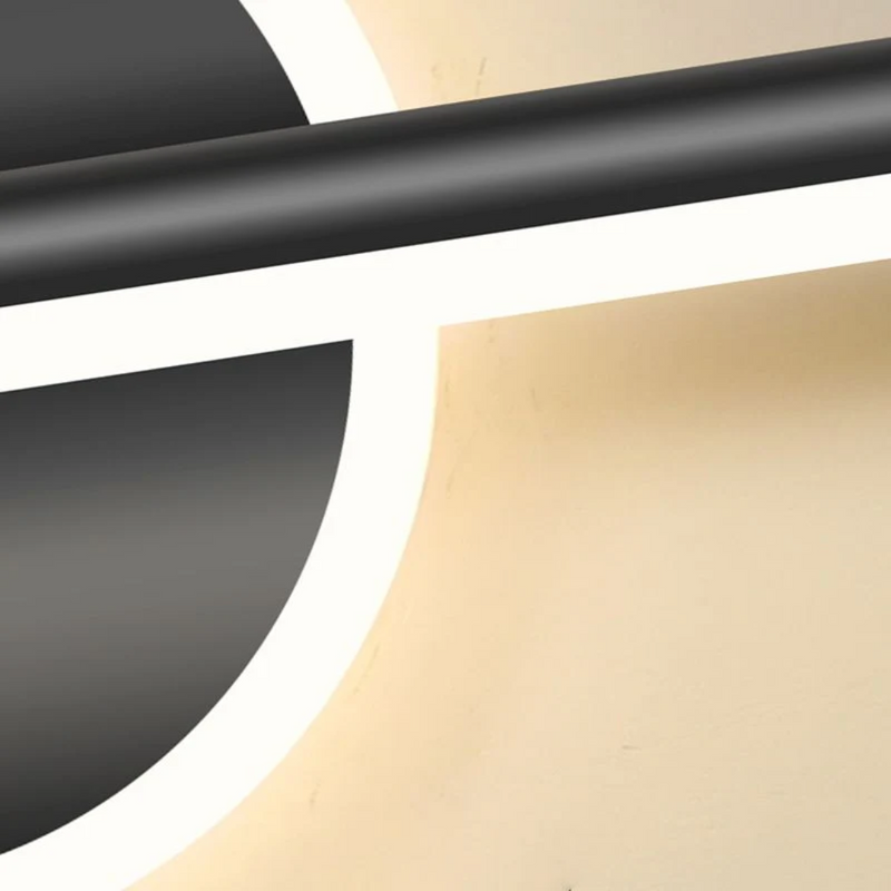 Schwarze LED-Wandleuchte, modernes Design, energiesparend, runde Form, Innenbeleuchtung.