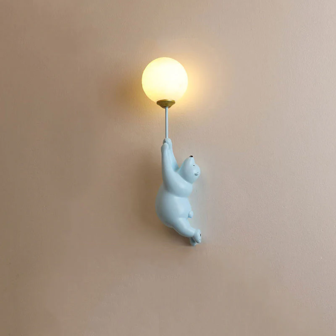 Eisbär-Wandleuchte, weiß, modernes Design, Kinderzimmer-Dekoration, LED-Lampe, Wandmontage