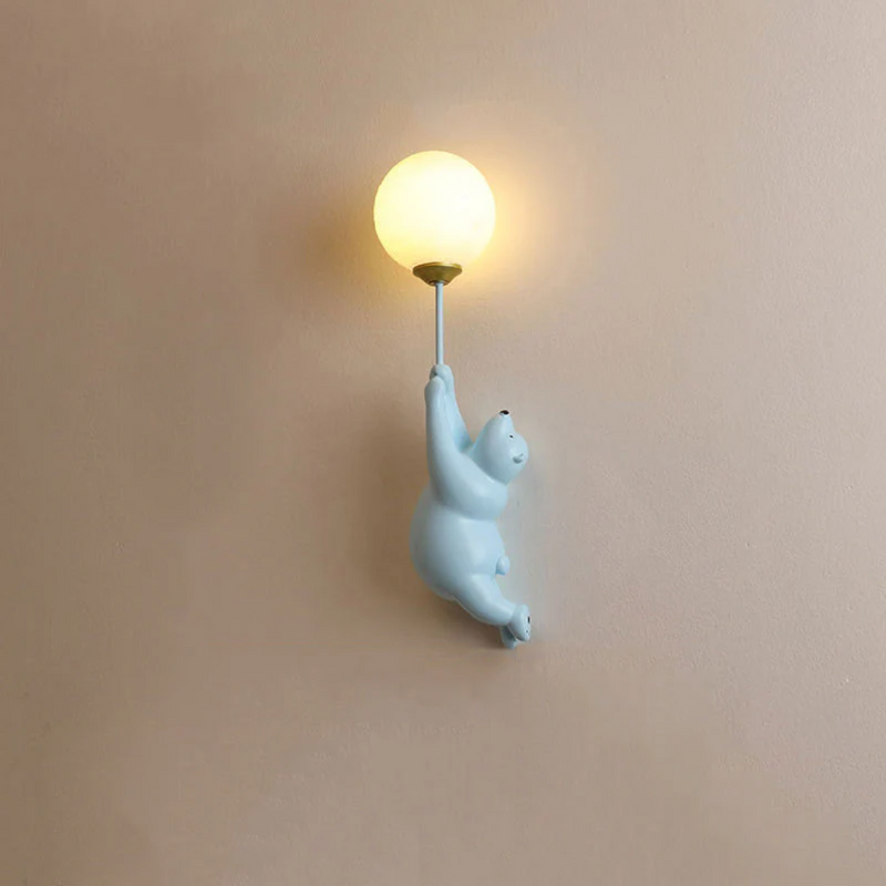 Eisbär-Wandleuchte, weiß, modernes Design, Kinderzimmer-Dekoration, LED-Lampe, Wandmontage