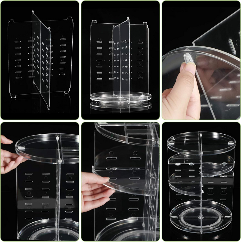 Klarer Acryl-Ohrring-Organizer, drehbar, transparent, Schmuckaufbewahrung, platzsparend.