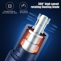 Elektrischer Nasenhaarschneider, 360° drehbare Klinge, hautschonend, präzise Pflege.