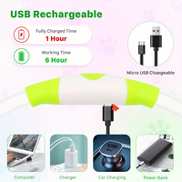 USB wiederaufladbares LED-Halsband für Hunde, grün-weiß, Micro-USB, 6 Stunden Laufzeit.