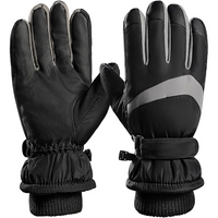 Schwarze Winterhandschuhe, wasserdicht, isoliert, mit grauen Akzenten, für Outdoor-Aktivitäten.