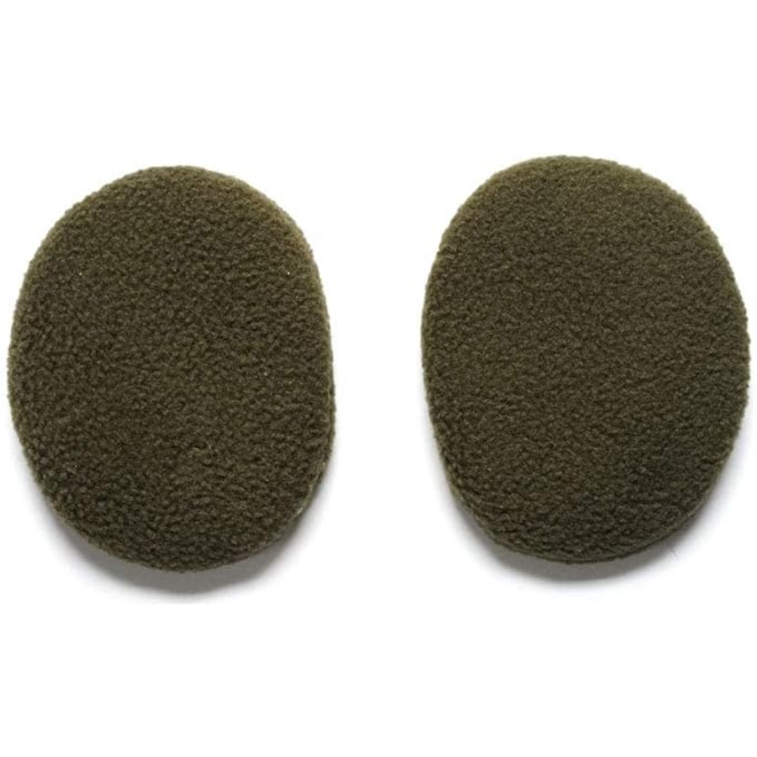 Olivgrüne Schaumstoff-Mikrofon-Windschutzscheiben, rund, Paar, für Outdoor-Aufnahmen.