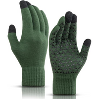 Grüne Touchscreen-Handschuhe mit rutschfestem Muster, ideal für Winter und Outdoor-Aktivitäten.