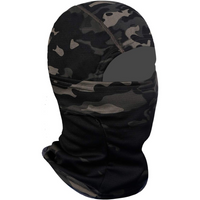 Camouflage Sturmhaube, schwarz-grau, atmungsaktiv, für Outdoor-Sportarten und Kälteschutz.