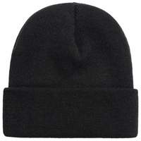 Schwarze Strickmütze aus Wolle, Unisex Wintermode, warme Beanie für kalte Tage.