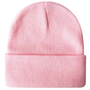 Rosa Strickmütze aus Baumwolle, Wintermode, warme Beanie für Damen und Herren.