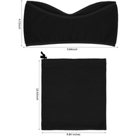 Schwarzes Fleece-Bandeau-Top und Tasche, 9,84 Zoll, Damenmode, Winteraccessoire.