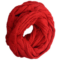 Roter Strickschal, geflochten, warm, Winteraccessoire, modisch, Damen, Herren, Unisex.