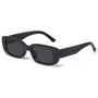 Schwarze rechteckige Sonnenbrille, Unisex, UV-Schutz, modisches Accessoire.