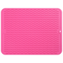Rosa Silikon-Abtropfmatte mit Wellenmuster, rutschfest, hitzebeständig, für Küche.