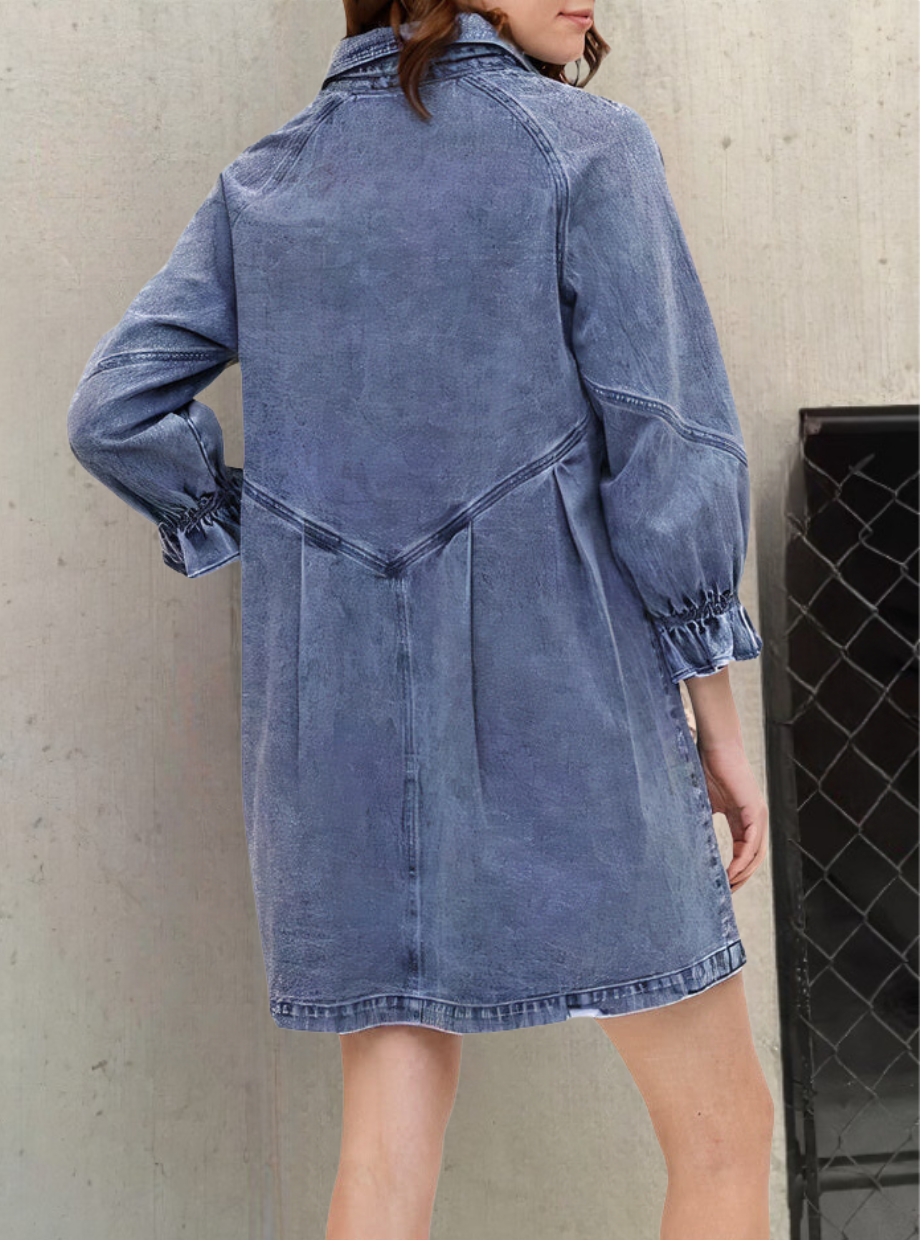 Denim Kleid mit langen Ärmeln – Herbstzauber Noor