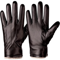 Schwarze Lederhandschuhe für Herren, elegant, warm, Wintermode, Accessoire, hochwertig.