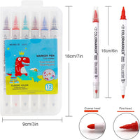 Zweifarbiger Marker-Stift, rot-blau, 16cm, für Kinder, Malen, Zeichnen, Kunststoff.