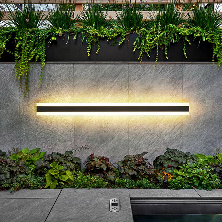 Moderne wasserdichte LED-Wandleuchte, IP65, für Garten oder Terrasse, schwarz, energiesparend.