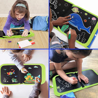 Wiederverwendbares Lern- & Zeichenbuch für Kinder – inkl. 12 Stifte