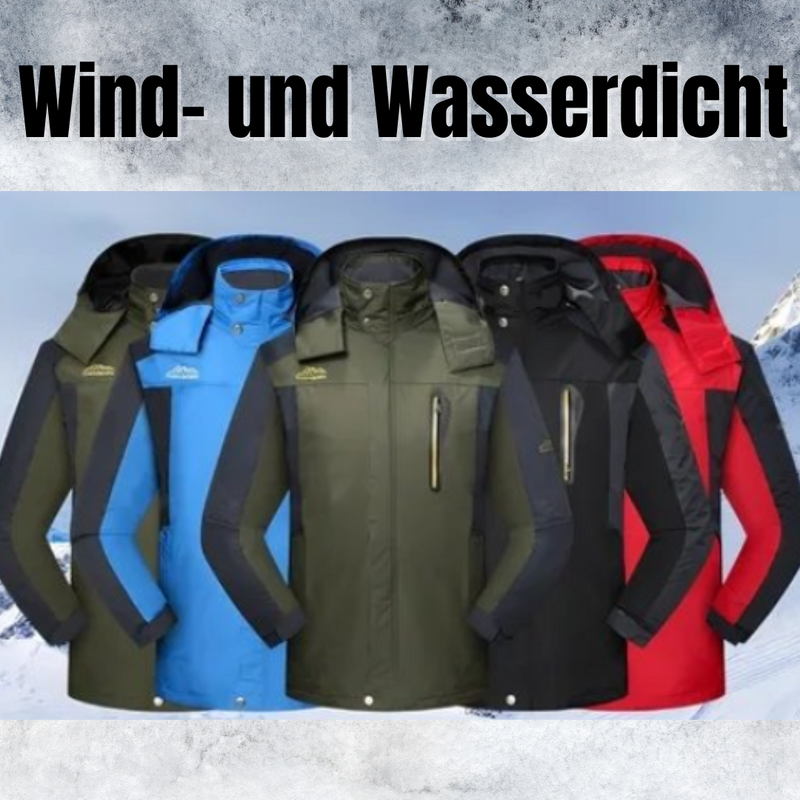 Wind- und wasserdichte Outdoor-Jacken in Blau, Grün, Schwarz, Rot für Herren und Damen.