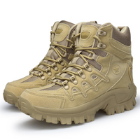 Beige taktische Stiefel, winddicht, rutschfest, Outdoor-Wanderschuhe für Herren.