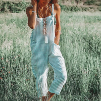 Damen Sommer Jumpsuit mit Verstellbaren Trägern und Tapered Legs – Mireya