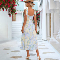 Blumen Midi-Kleid aus leichtem Stoff – Alina