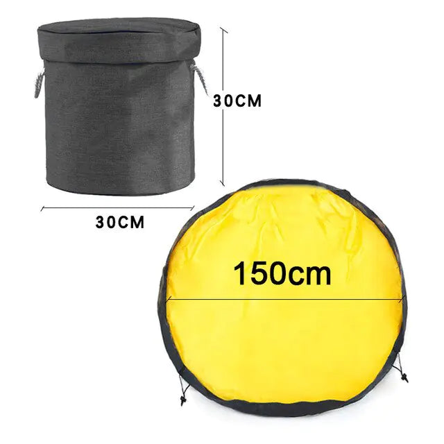 Große faltbare Spielzeug-Aufräummatte mit Korbfunktion für Kinderzimmer