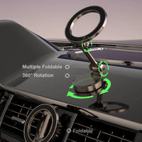 Faltbare magnetische Handyhalterung für Auto, 360° drehbar, kompatibel mit iPhone, Zinklegierung.