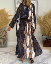 Herbst Maxi Kleid mit Druck – Marise