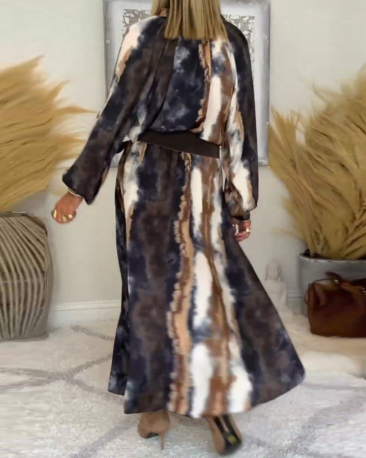 Herbst Maxi Kleid mit Druck – Marise