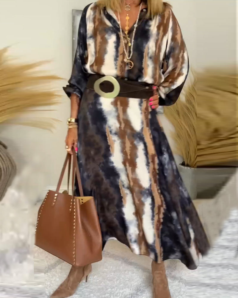 Herbst Maxi Kleid mit Druck – Marise