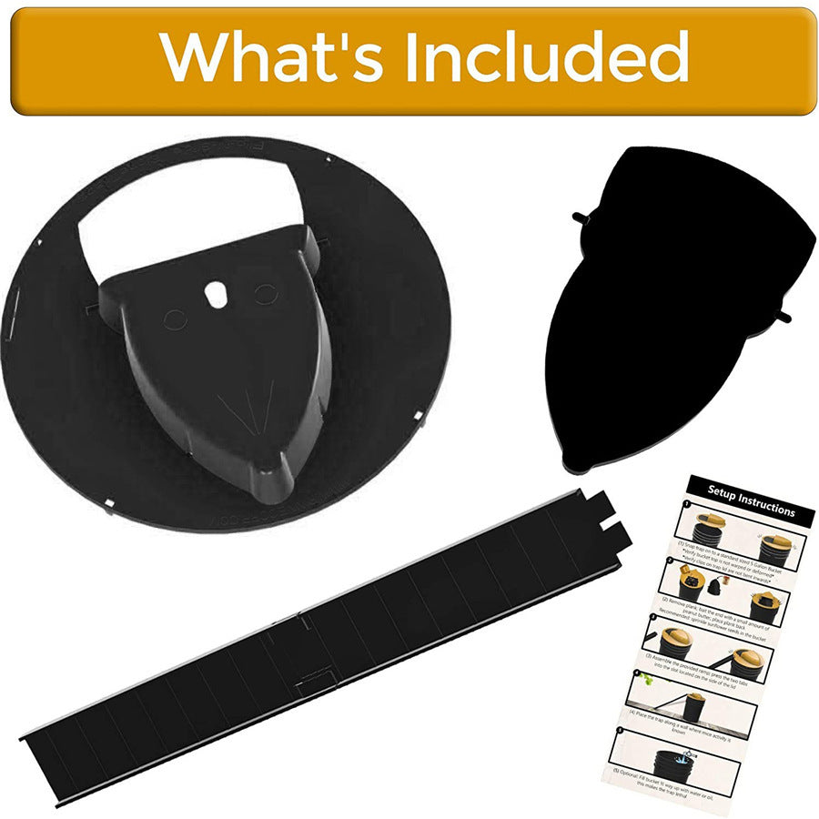 Schwarze Mausefalle Set, Kunststoff, mit Anleitung, effektiv für Schädlingsbekämpfung.
