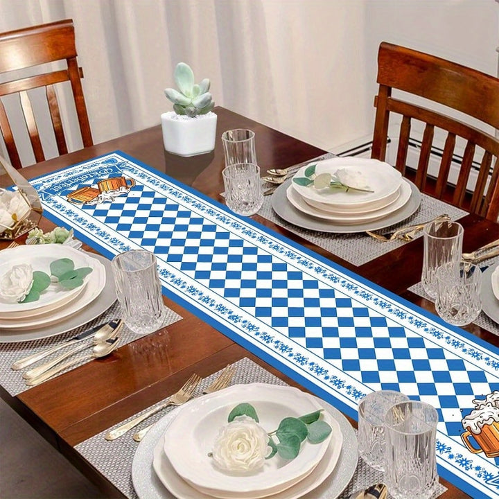 1 Stück Tafelläufer mit Rautenmuster – WiesnLäufer Oktoberfest 2025