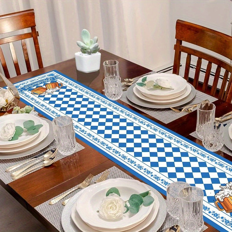 1 Stück Tafelläufer mit Rautenmuster – WiesnLäufer Oktoberfest 2025