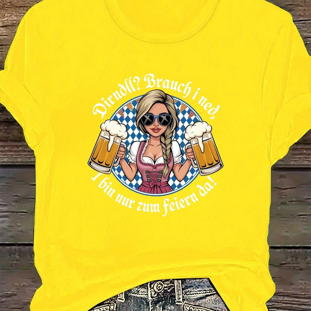 Damen Plus Size Kurzarm T-Shirt – Liesl Oktoberfest 2025