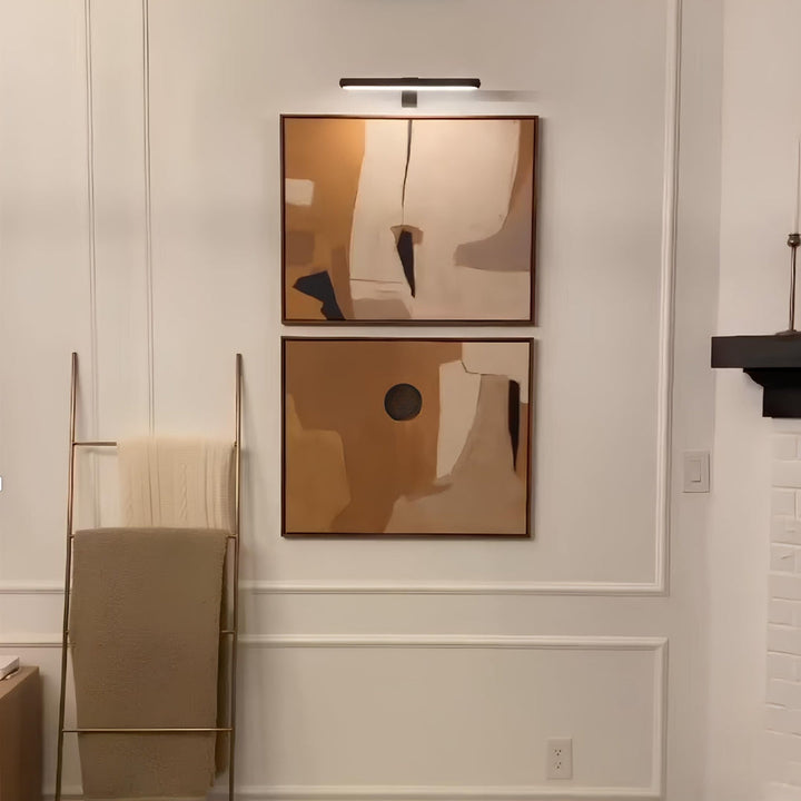 Abstrakte Wandkunst, beige und braun, modernes Wohnzimmer, quadratische Gemälde, minimalistisch.