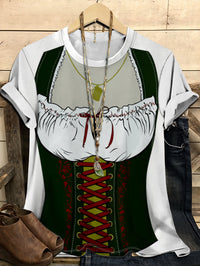 Damen Kurzarm T-Shirt im Dirndl-Look – Anna Oktoberfest 2025