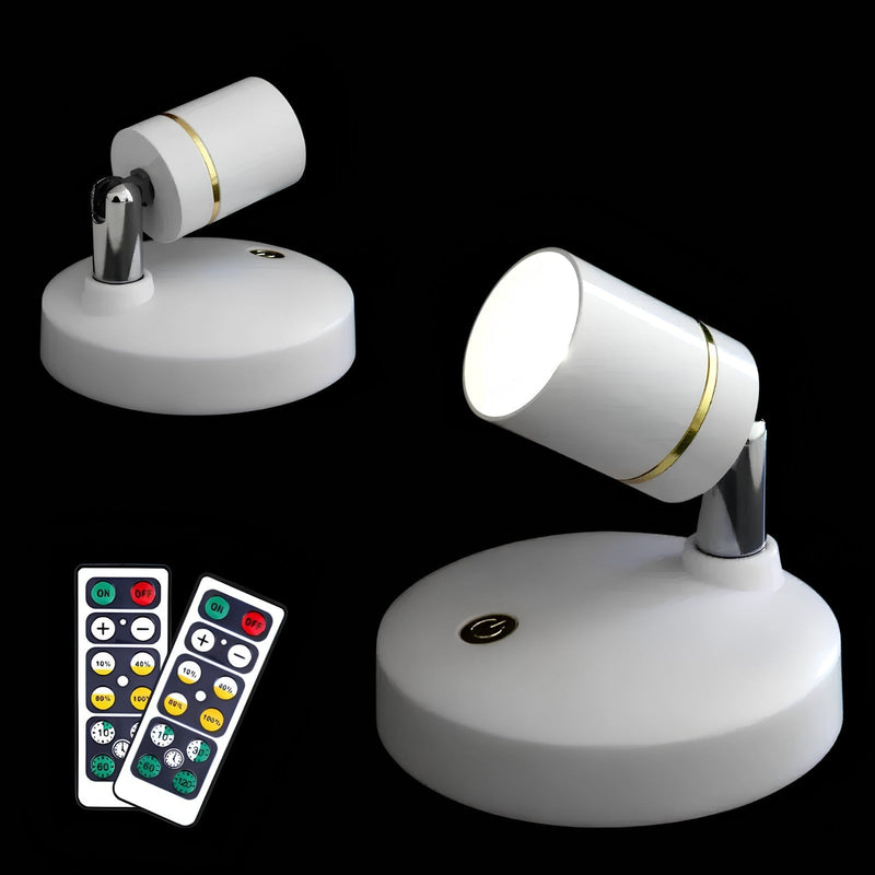 Weiße LED-Tischlampe mit Fernbedienung, modern, dimmbar, energiesparend, für Innenräume.