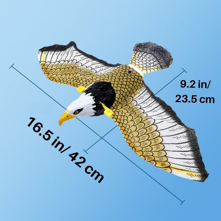 Fliegender Adler-Drachen, gelb-weiß, 42 cm Spannweite, Outdoor-Spielzeug, Vogelform.