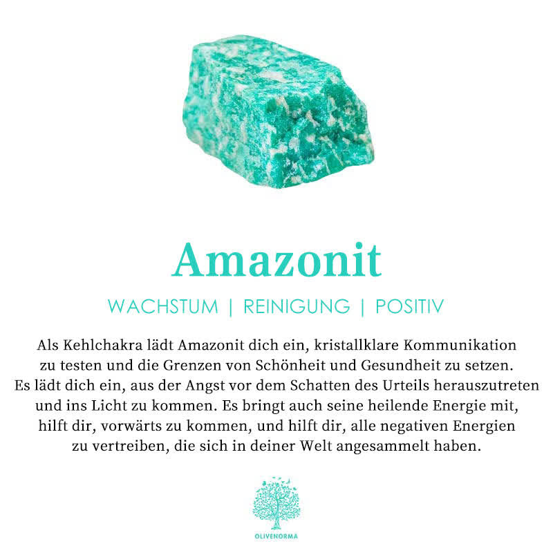 Amazonit Edelstein, grün, Heilstein, Kristall, Wachstum, Reinigung, positive Energie, Kehlchakra.