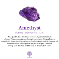 Amethyst Edelstein lila, Heilstein, Schutz, Reinigung, Mut, spirituelle Energie, Klarheit.