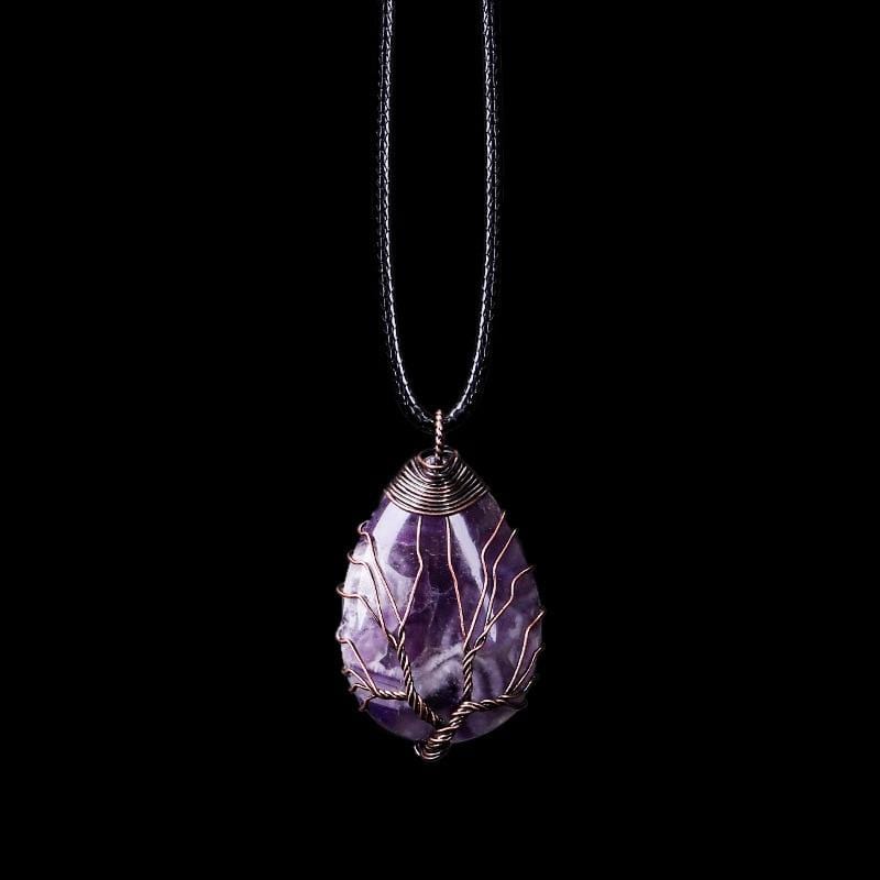 Amethyst Tropfen Halskette, handgemacht, Boho-Stil, lila, Schmuck, Geschenkideen.