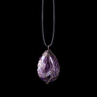 Amethyst Tropfen Halskette, handgemacht, Boho-Stil, lila, Schmuck, Geschenkideen.