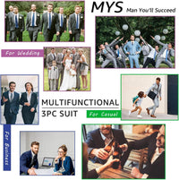 Männeranzug 3-teilig, multifunktional, ideal für Hochzeit, Business, Freizeit, grau.