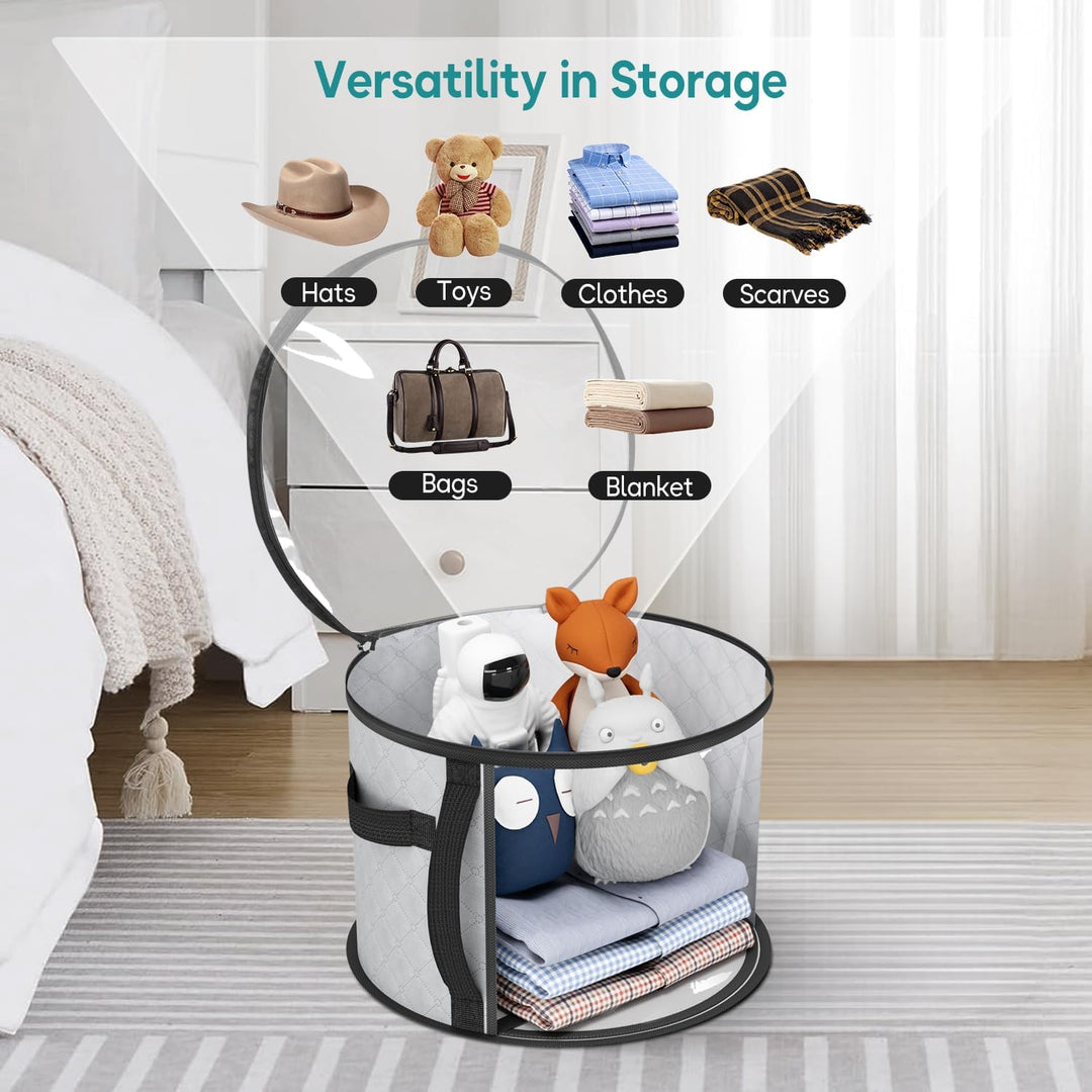 Große transparente Hut-Aufbewahrungsbox – Organizer für breitkrempige Hüte mit Griffen (Kaufe 1, erhalte 1 GRATIS)