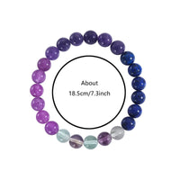 Armband aus Amethyst und Lapislazuli, 18,5 cm, Edelstein-Schmuck, lila und blau.