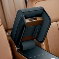 Schwarze Armlehnenabdeckung Auto, verstellbar, Leder, Aufbewahrung, Komfort, Innenraumzubehör.