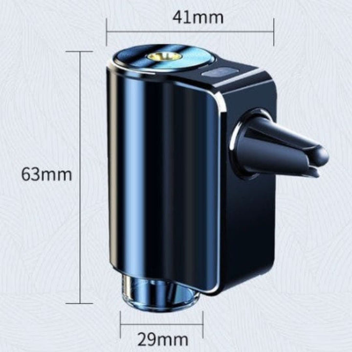 Schwarzer Aromatherapie-Diffusor, kompakt, 63x41x29mm, für Auto, moderne Luftreinigung.