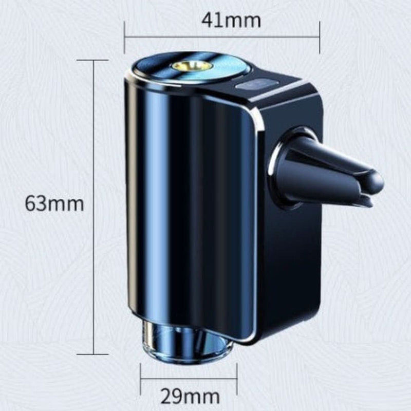 Schwarzer Aromatherapie-Diffusor, kompakt, 63x41x29mm, für Auto, moderne Luftreinigung.